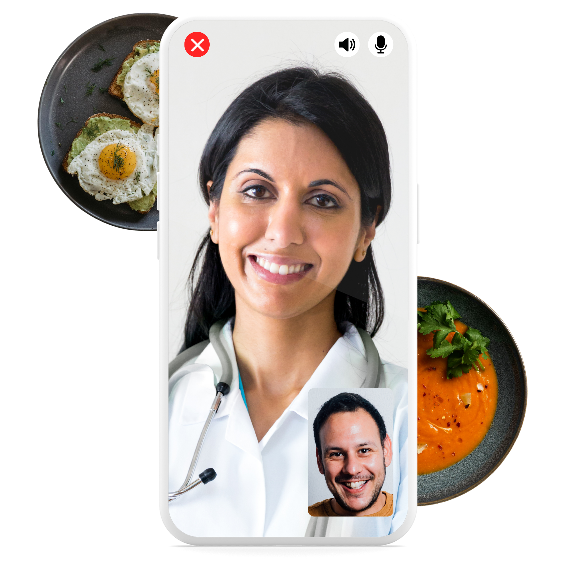 dr facetime w food (white)